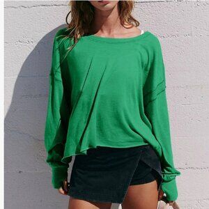 NEW Women's Backless Loose Tops Long Sleeve Workout Tops